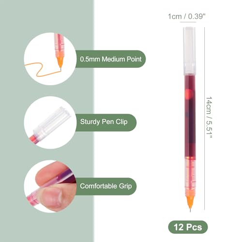 M&G Gel Pen Medium Point 0.5mm, 12 Pack Quick Dry Smooth Gel Ink Rollerball Pen voor thuis kantoor Schrijven notitie Neemt Journaling Zaken, Oranje