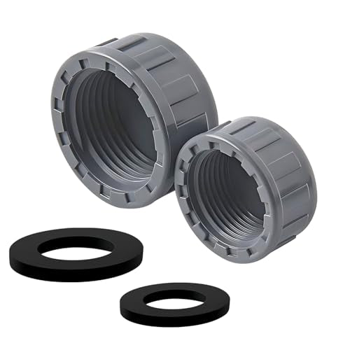 2 stuks PVC kurkbeslag, PVC stekker met schroefdraad, 63 mm einddop