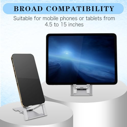 Opvouwbare mobiele telefoonstandaard, draagbare telefoonhouder met 4 hoeken, verstelbare telefoonhouder, bureaustandaard, bureauaccessoires, dunne reishouder voor mobiele telefoon tabletten