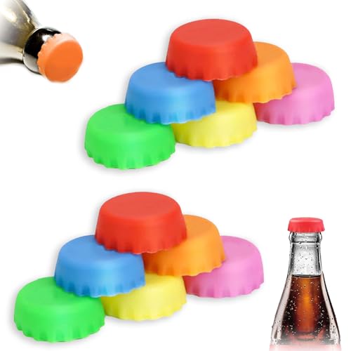 Siliconen flessendopjes, 12 st Siliconen flessendopjes, Bierflesjes, Bierflesje Caps, Herbruikbare flesdeksels voor biersap, glazen flessen, 6 kleuren, 3cm