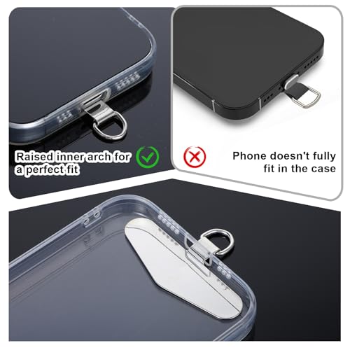 4PCS Metalen telefoon Tether Tabs, Telefoon Lanyard Vervanging Deel Universeel Mobiele telefoon Lanyard Patch Pad zonder lijm 4