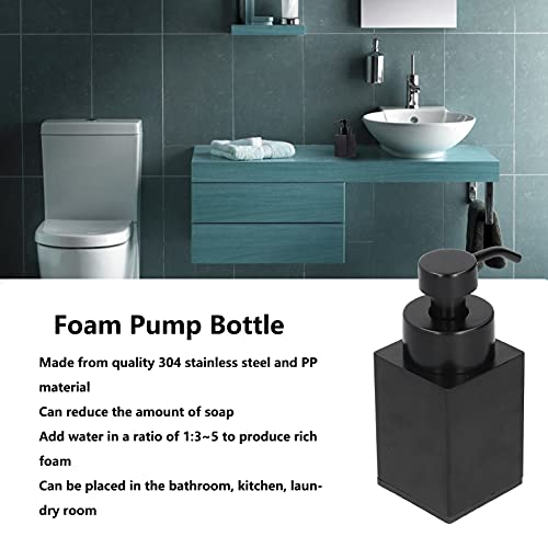 Schuimdispenser schuimpomp fles schuimdispenser fles roestvrij staal schuim fles zwarte schuimdispenser voor thuis badkamer keuken 4