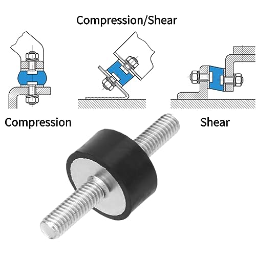 4 st Silent Block M6 Man, Rubberhouders M6, Anti-Vibratie, Stille Blok, Autoboot blikken met Damping Elementen voor Trilling en Geluidscontrole (VV20 x 10 M6 x 18) 4