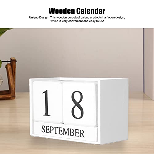 Houten kalender, houten kalender, kantooraccessoires, weergave van de datumweergave van het maandconcept van hout, vintage decoratie 3