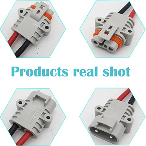 50A 600V Battery Connector Plug - Quick Connector Quick Connector Plug voor Airconditioning, Motorhomes, Caravans, Boten, met 8 AWG Wire (1 Set) 3