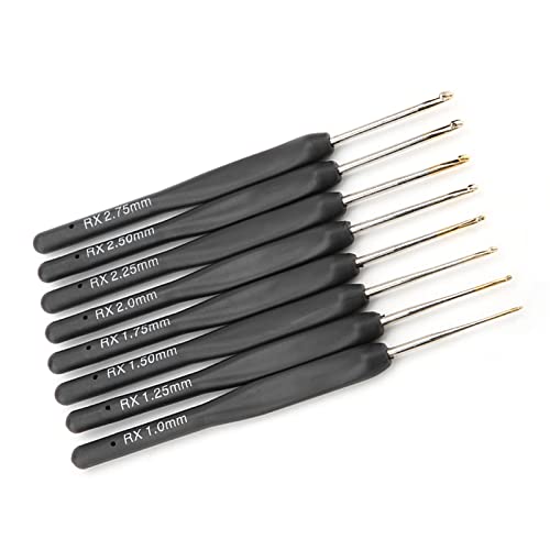 8 st Aluminium haaknaalden set, 1.0mm-2.75mm gladde breinaalden set, ergonomische zwarte zachte handgreep, lange breinaalden weefgaren set 5