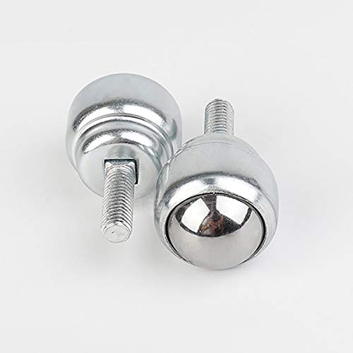 M5 Male Thread Bolt Type Ball Transfer Bearing Unit Roller Silver Tone 2 Pack (CY-12D, Carbon Steel Ball)