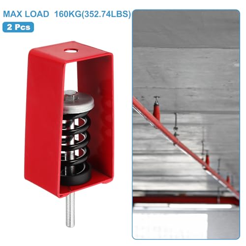 Plafond Spring Vibratie Isolator Houders, Verpakking van 2, 180 kg, Mechanische Vibratie Damper Montage Anti-Vibratie voor A / C Air Processor, Slaapkamer, Theater Studio, (XHS), Rood