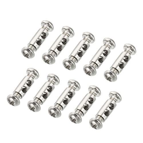 5.3x10mm Draad Touw Clips, 20Stuks Staalkabel Clamps 3mm Dubbele Gaten Draad Lock Touw Fittings Clip met M4*0.7 Schroeven voor Kabel
