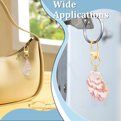 12st 12 Styles Strand Key Chains, 5-7,5 cm Accessoires Sleutelhanger, Autosleutel Shell Rugzak, Portemonnee, Gepersonaliseerde Gifts, Goud 5