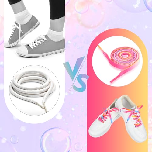 8 Pack 120 cm Rainbow Laces, Kleurrijke platte Laces voor Trainers, Regenboog Gradient Laces voor Trainers, Running Shoes, Sportschoenen 3