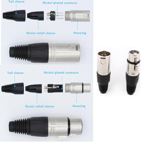 4st Solder Connectors XLR 4 Pin Man/Vrouw Plug Microfoon Kabel, Microfoon Audio Jack, XLR Stereo Jacks 5