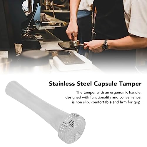 30mm Roestvrij staal Koffie Tamper, Flat Base, Ergonomische handgreep, Stevige Capsule Poeder Hammer, Gemaakt van Solid Food Grade Roestvrij staal, Geschikt voor