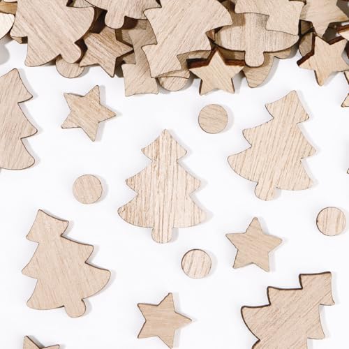 100st Kerstmis Houten Confetti Kerstboom Tafel Confetti Xmas Star Tafel Decoratie voor Vakantie Xmas Wedding Winter Party
