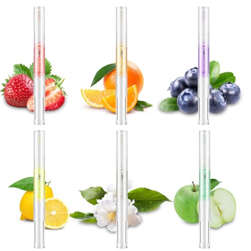 6 Piece Nail Oil Pen Set, Natuurlijke Cuticle Olie Pennen, Cuticle Olie voor Nagels, Cuticle Revitalisatie Oliën met zachte borstel voor beschadigde huid