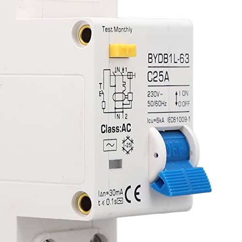 AC 230V Residual Circuit Breaker 30ma C25 1P N Leakage Protector Overload Bescherming Luchtschakelaar voor residentiële Verlichting Distributie Lijnen Zonne-PV-systeem 3