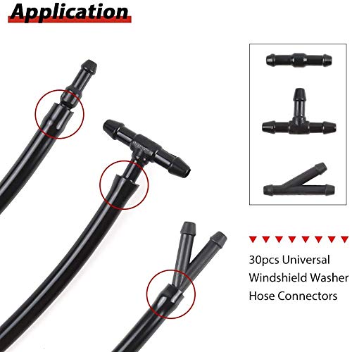 5 m Repareerwaterslang voor Universele Windscherm Wipers, Auto Windscherm Wipper Slang, Spray Slang, Flexibele Siliconen Slang + 30-Piece Connector 5