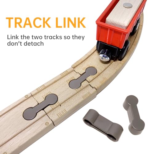 10 stuks houten spooradapters, houten spooraccessoires, herbruikbare, universele houten spooradapterset, railconnectoren, robuustheid, houten spoorconnectoren voor verjaardagsfeest, speel dating 5