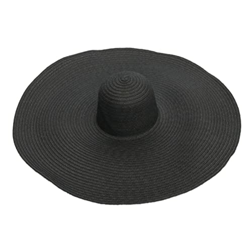 Brede Brim Sun Hat, Oversized Beach Straw Hat voor vrouwen, Slack Straw Hat met stro, Opvouwbare Floppy Beach Sun Hat, Opvouwbare Beach Sun Hat, Opvouwbare Beach Sun Hat