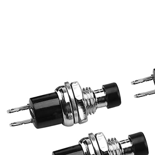 Momentary Switch Mini Knoppen, 8st PBS-110 ronde Mini metaal zonder slot Plastic Automatische automatische reset Pushknop Switch zwart