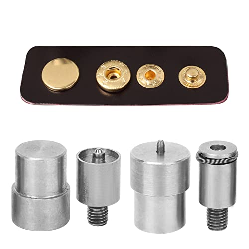4 Piece Snap Button Die, Silver Roestvrij staal vervangingssets, voor 651/633/831 Knoppen 4