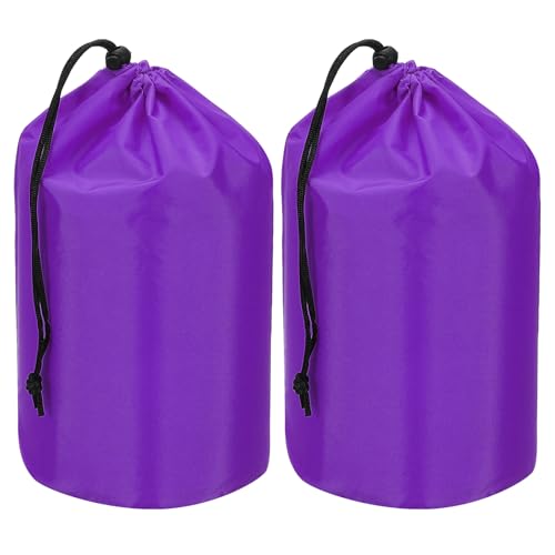 Stuff Sack, 2 stuks 20x40cm Waterdichte Outdoor Opbergzak Draagbaar Koordstof Flap Bag Lichtgewicht slaapzak voor Camping Wandelen Reizen, Paars