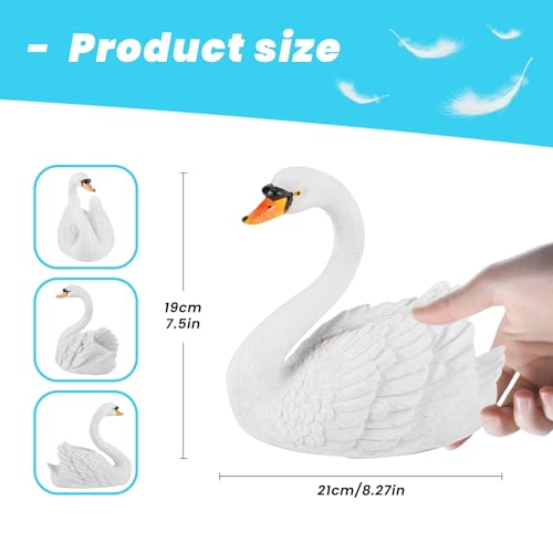 Witte Zwaan Ornament Buiten Zwaan Decoratie Zweven Simulatie Zwaan Duurzame Tuin Decor Porselein Zwaan Figurine Voor Tuin Binnenplaats 5