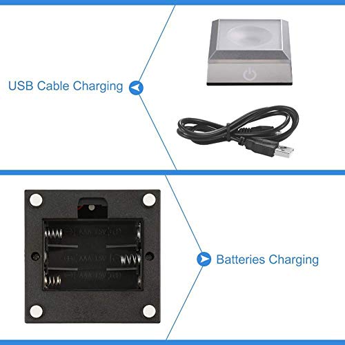 LED Light Base voor kristal- en glaskunst, kleurverloop, lichtvoet met 7 kleur veranderende leds, Home Textile Accessoires, Rechthoekig Design, Licht Display Base 5