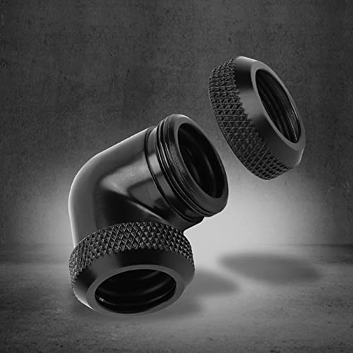 16mm Diameter, DIY 90 Degree Arc, Double Tube, Stijve Pipe Connector voor vloeibaar water, Koelslang voor PETG slangen, met silicone Seal voor (zwart)