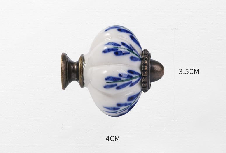 10 stuks lichtblauw collectie Keramische metalen deur Knobs Vintage Shabby Chic Kabinet Lade Handvat met 10 schroeven (3.8 * 3.2 * 0,1cm) 3