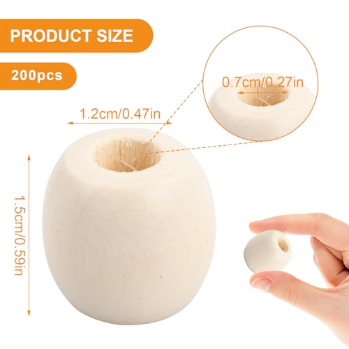 Natuurlijke houten kralen met groot gat 15mm voor Macrame en DIY armbanden sieraden 200 stuks