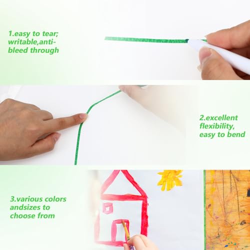 8 rollen x 22 m dunne schildertape, 1/8 inch ras, groene afplaktape voor autorijpen (groen) 3