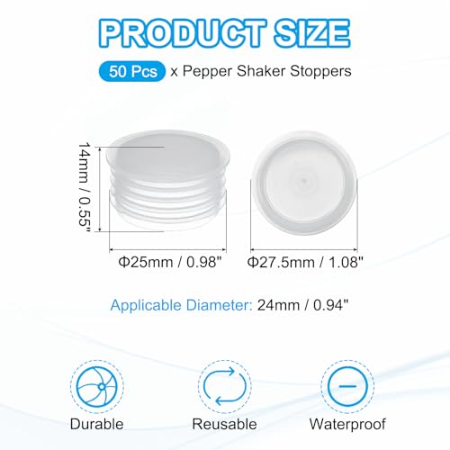 Zout en pepershaker Stoppers 24mm/0.94," 50st Plastic Salt Shaker Plug Replacement Herbruikbare Clear round end cap voor potten flessen buizen