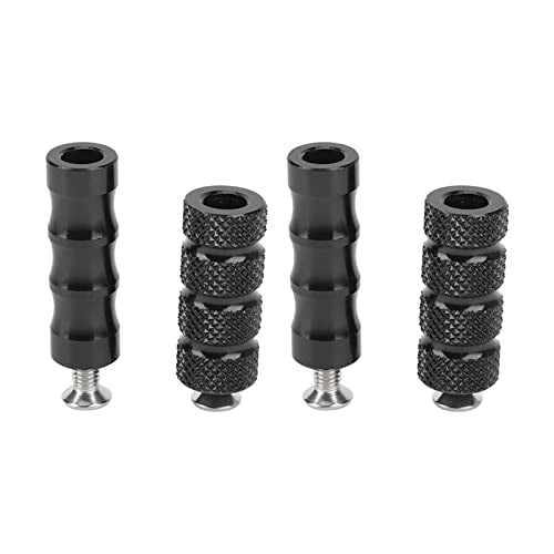2 paar CNC Motorfiets Knurled Shifter Peg Anti-Slip Gear Shift Rem Lever Voetsteunen Pedal 6mm Gat Front Voetsteunen voor het monteren van Bolts Moto(zwart)
