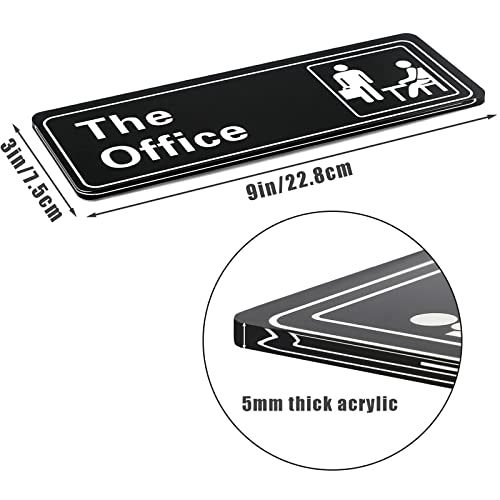 Het Office Sign Deur Panel, Acryl, Self-Adhesive, Eenvoudige installatie, 3.2 x 9 x 0,2 Inch (zwart & wit)
