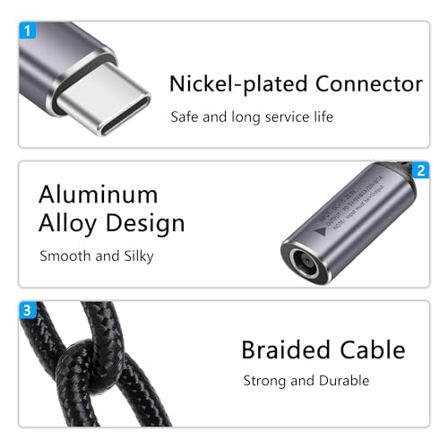 PD 140W DC7909 naar USB C Kabel DC 7.9mm x 0,9mm Vrouw (7,9 x 5,5mm) Invoer naar type C Man Power Kabel met PD Automatic Identification Chip, voor telefoons, tabletten, laptops 4