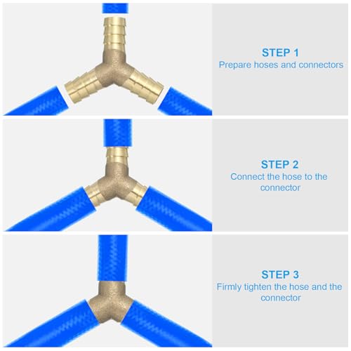 1/2" koperen slang Barb Fitting, 4Pcs Y Type Barb Unie Fittings Metalen Splicer Mender Connector Barbed Draad Adapter Luchtslang Reparatie Kit voor Waterolie brandstofgas 4