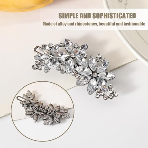 3 st Rhinestone Haar Clips, Decoratie Brooches zilveren bruiloft haarspelden Parel Franse haarspelden Crystal Bloem Haar Clips Elegante sieraden Haar decoraties voor bruiden bruidsmeisjes meisjes 3