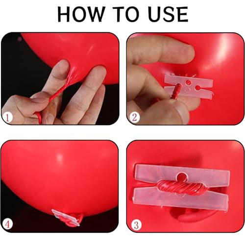 200st Ballon Clasps, Herbruikbare ballongesp, ballongesp, snelle release voor bruiloft, verjaardagsfeest 4