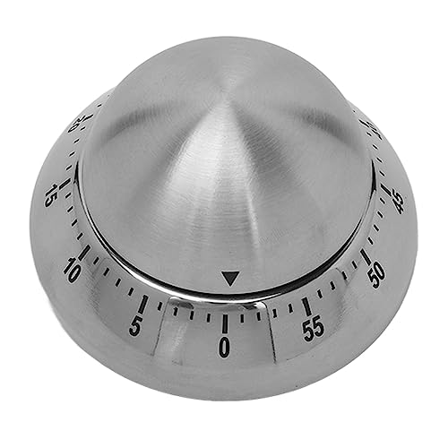 Keuken Timer Roestvrij staal Metalen Metalen Mechanisch aftellen Kooktimer met Luid Alarm en Anti Slip Base voor Keuken koken bakken Startpagina Bureaublad Decor 5
