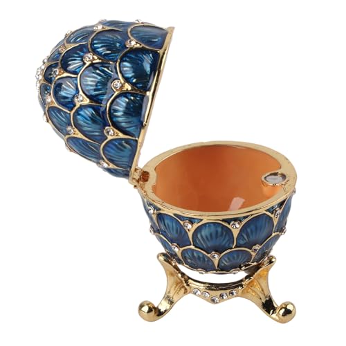 Sieraden Box, paaseieren Geëmailleerde sieraden Box, Vintage ei collectie ei, paaseieren, decoratie, ambachten, (blauw) 4