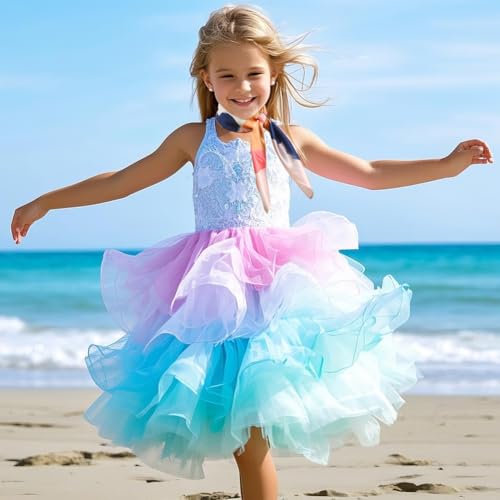 Meisjes sjaal, zacht en elegant chiffon zijde sjaal, veelkleurige sjaal voor meisjes 8-10 jaar, roze, One Size, roze, Eén maat