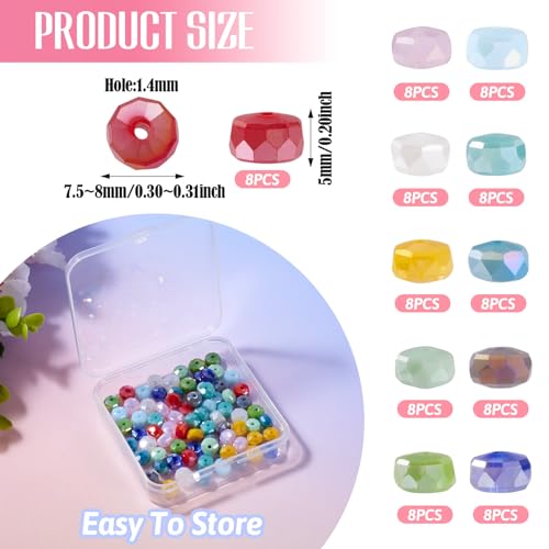 88st facetten rondelle glazen kralen imitatie jade AB kleur spacer kralen 11 kleuren 8mm rondelle dikke kralen bulk voor DIY armband sieraden maken 4