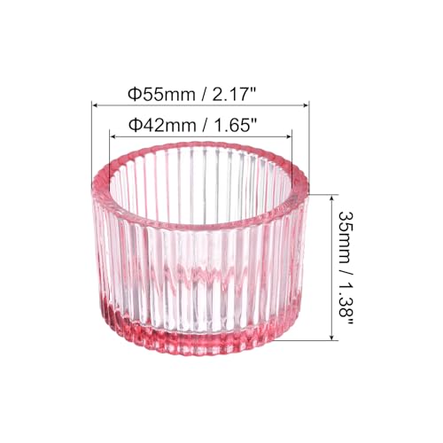 2Stuks Theelichte Kaarshouder, Theelichte Kaarshouder Glazen Votive Kaarsenstokjes Glazen Kaarsenstokjes voor Tafel Centerpiece Decor Bruiloft Dinner Party, Roze