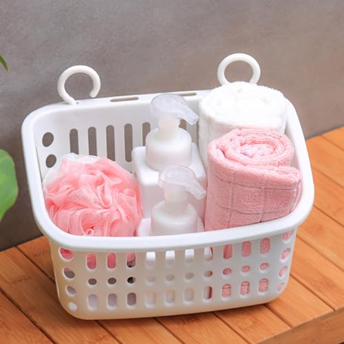 Ophangen Plastic opslagmand, Kleine hangmand Badkamer Keuken Douche Slaapzaal Wall Mounted Storage Organizer voor Badkamer keuken Badkamer slaapzaal Pantry 4