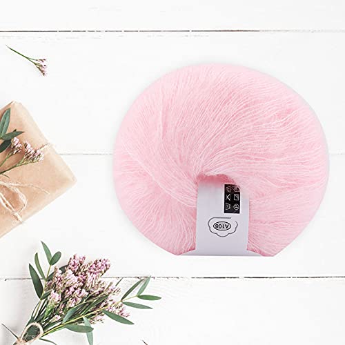 Mohair wol bal 100% nieuw, zacht mohair breien wol garen DIY Sjaal sjaal haak draad supplies(Roze) 4