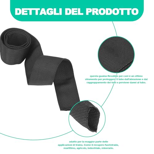 Polyester Beschermslang Sleeve, 3.28 Universele Ketting Mouwhoes, Kabelkabel Beschermhoes voor 5cm/1.97in Breedte Kabellijn (2M) 3
