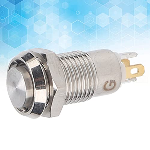 Drukknopschakelaar, Drukknopschakelaar, 8mm Metal Momentary Pushknop Switch voor Auto Rv Truck Boat 3V, Auto Drukknop Schakelen (vegetable)