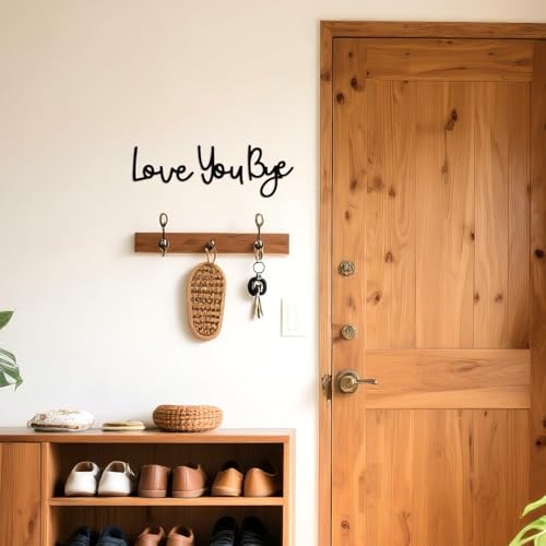Love You Bye Houten Muur Teken, Modern Home Decoratie boven deur Houten gang Muur Hangen Teken Art Decoratie voor Home Decoratie Liefde en warmte voor familieleden en geliefden 5
