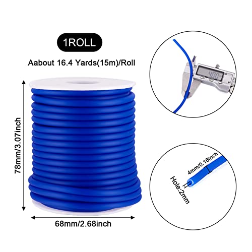 30m/Roll Holle Pijp Rubber koord 4mm slang Rubber koord met 2mm gat voor sieraden maken DIY ambachten armband tubulair breikoord, blauw 5